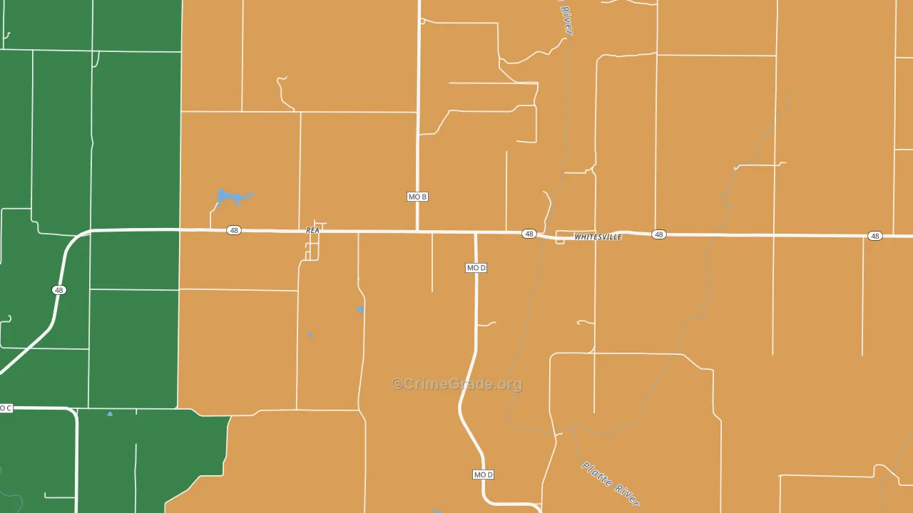 Whitesville, MO Map of Assault Rates