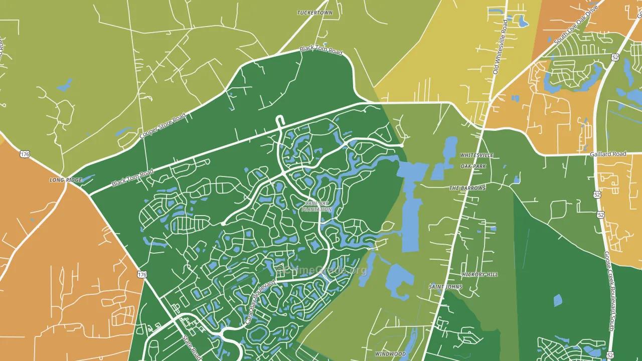 Whitesville, SC Map of Assault Rates