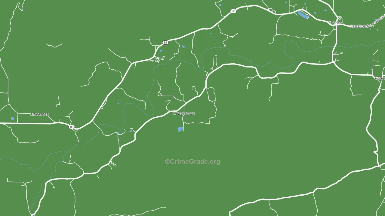 Whitetown, AR Map of Assault Rates