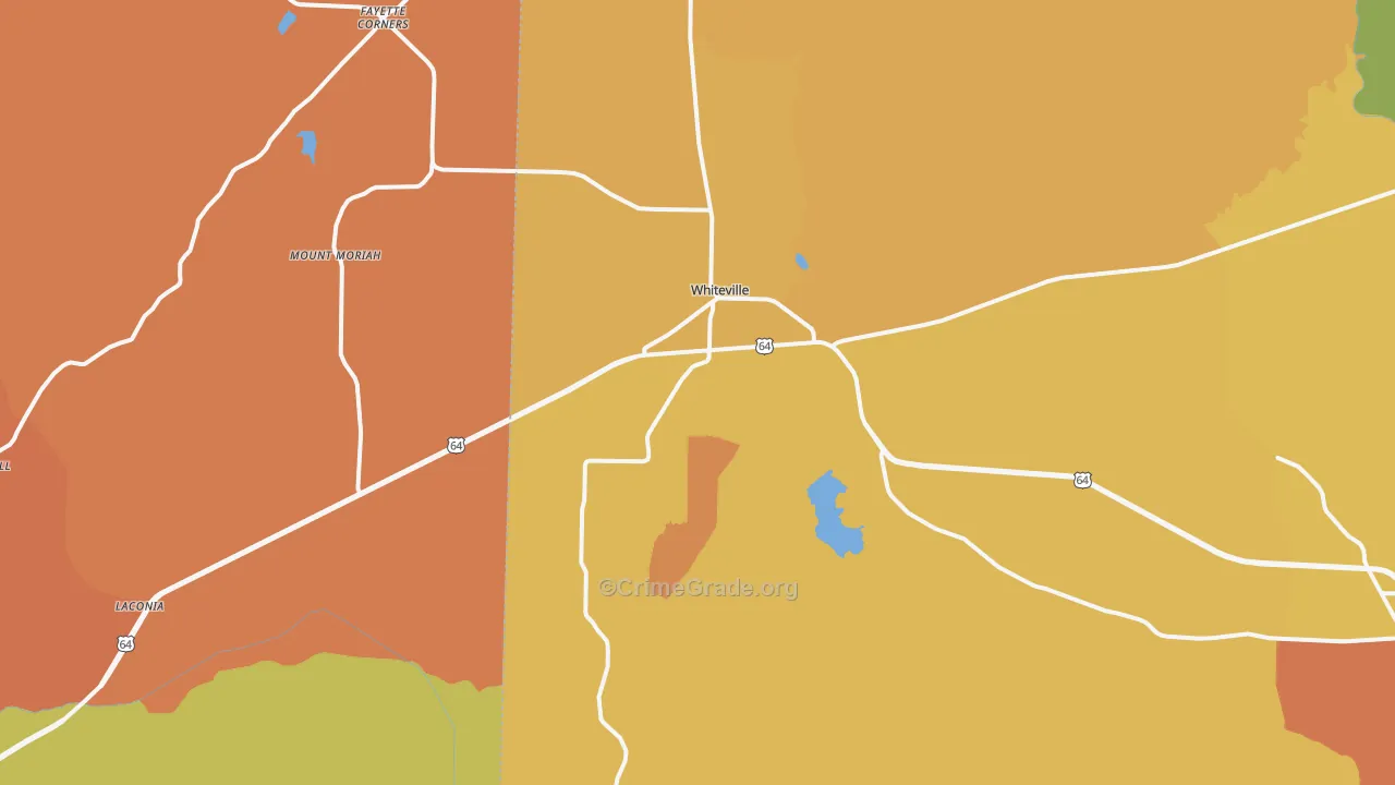 Whiteville, TN Map of Assault Rates