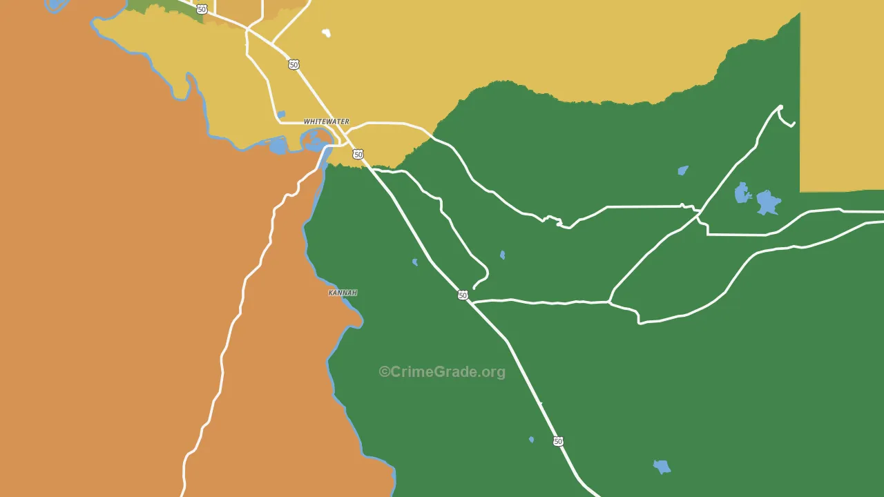 Whitewater, CO Map of Assault Rates
