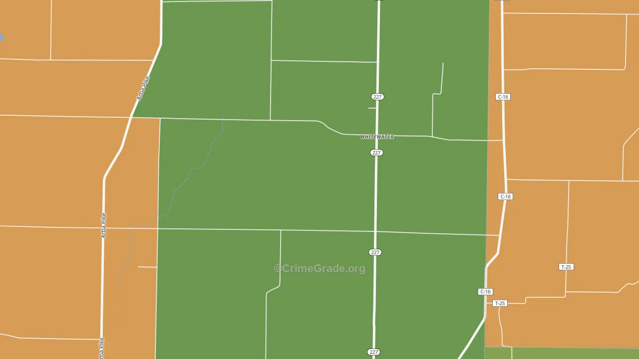 Whitewater, IN Map of Assault Rates