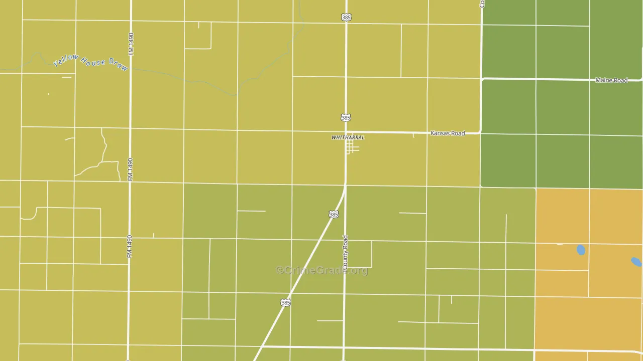Whitharral, TX Map of Assault Rates