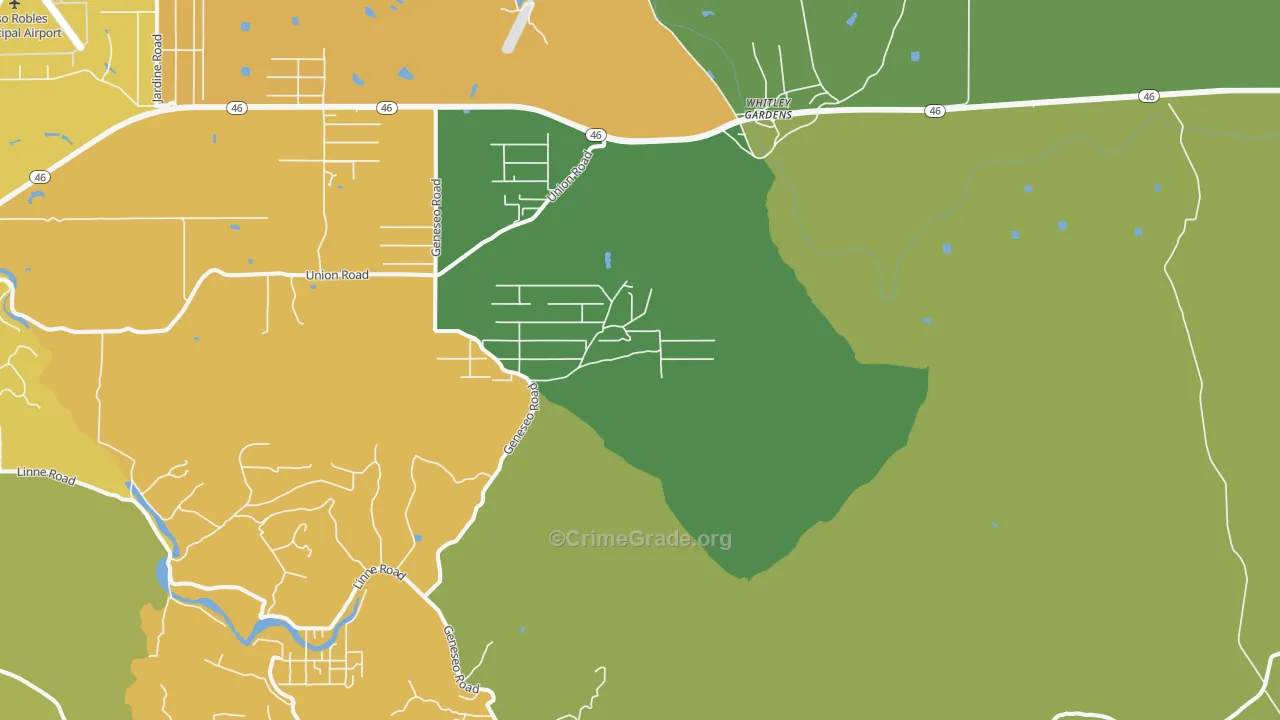 Whitley Gardens, CA Map of Assault Rates