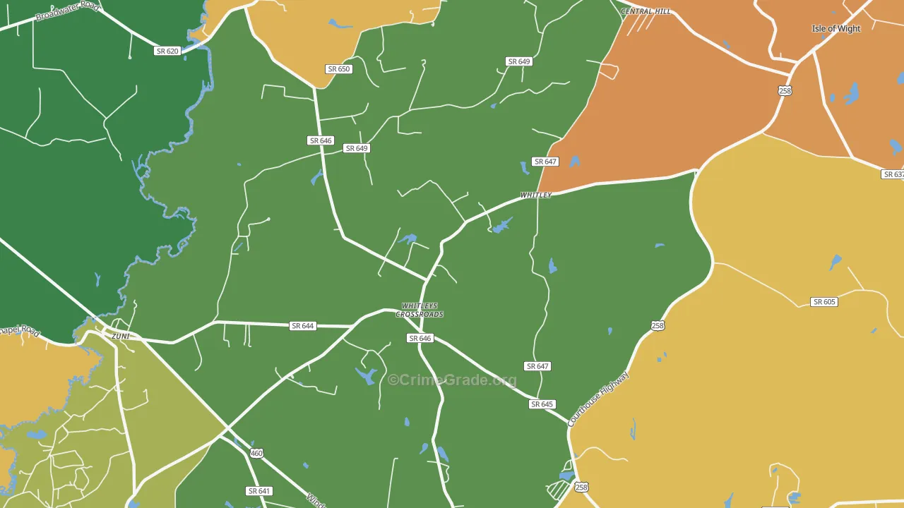 Whitley, VA Map of Assault Rates