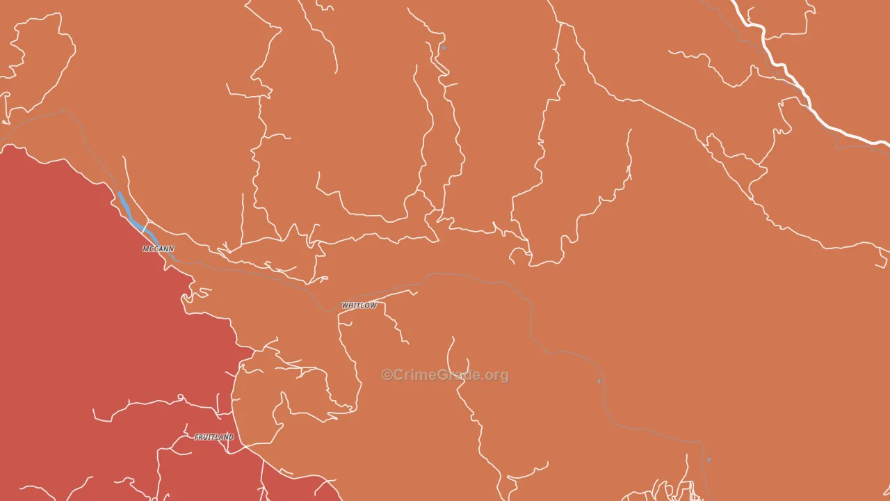 Whitlow, CA Map of Assault Rates