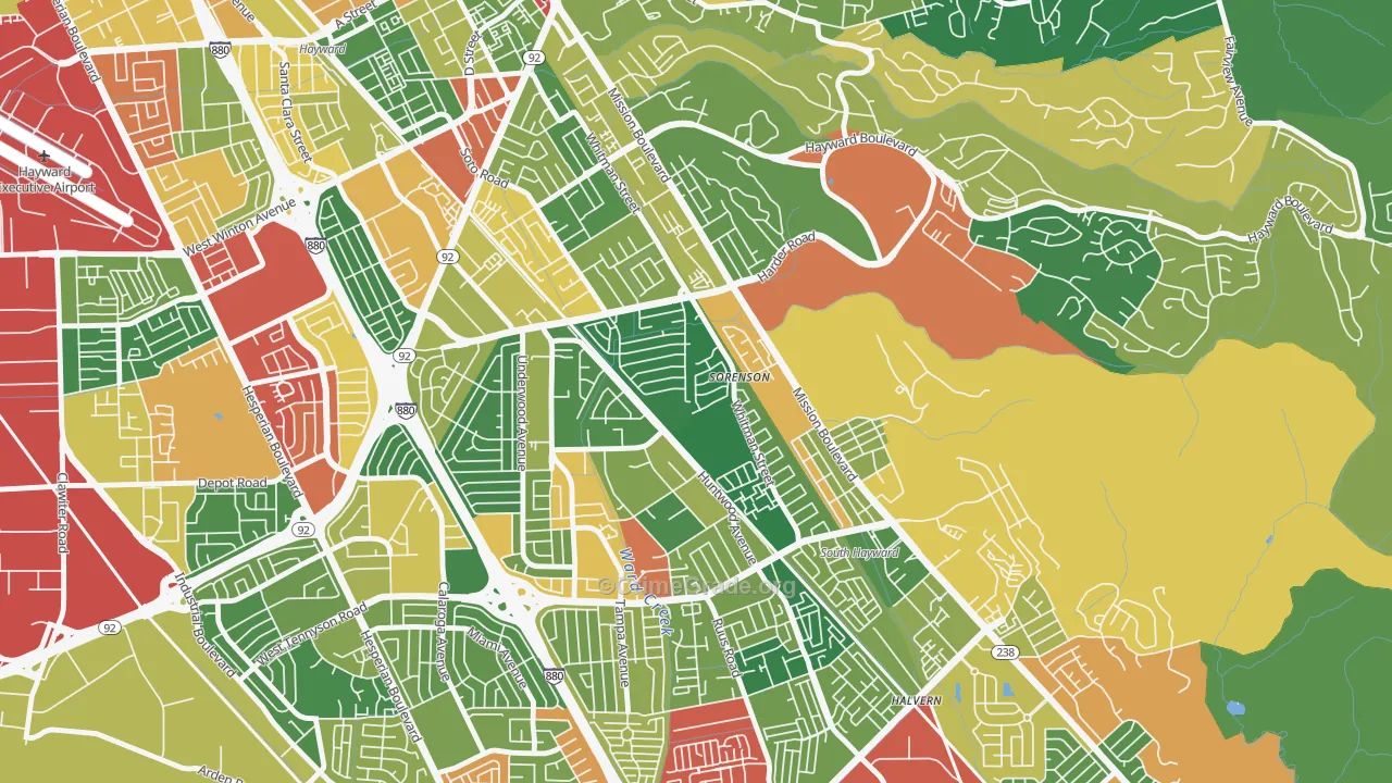 Whitman-Mocine, Hayward, CA Map of Assault Rates