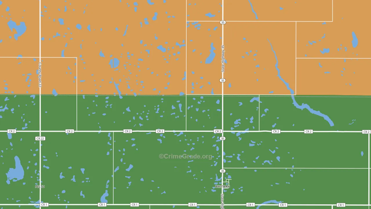Whitman, ND Map of Assault Rates