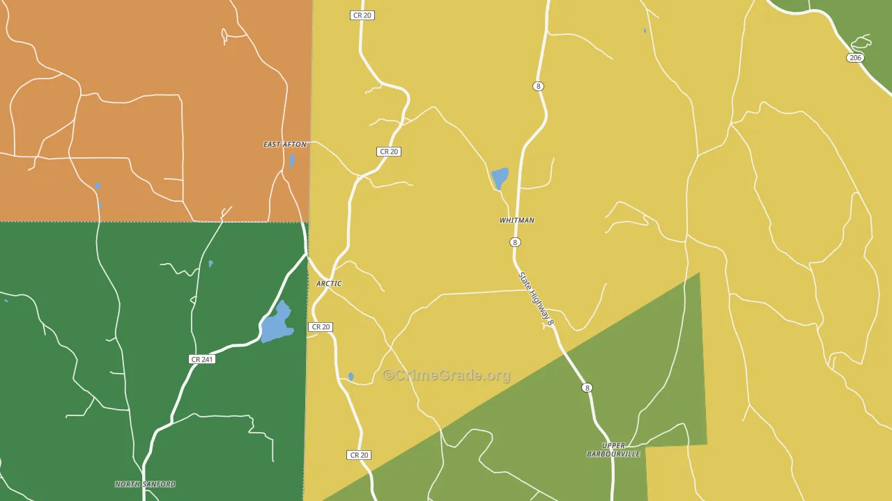 Whitman, NY Map of Assault Rates