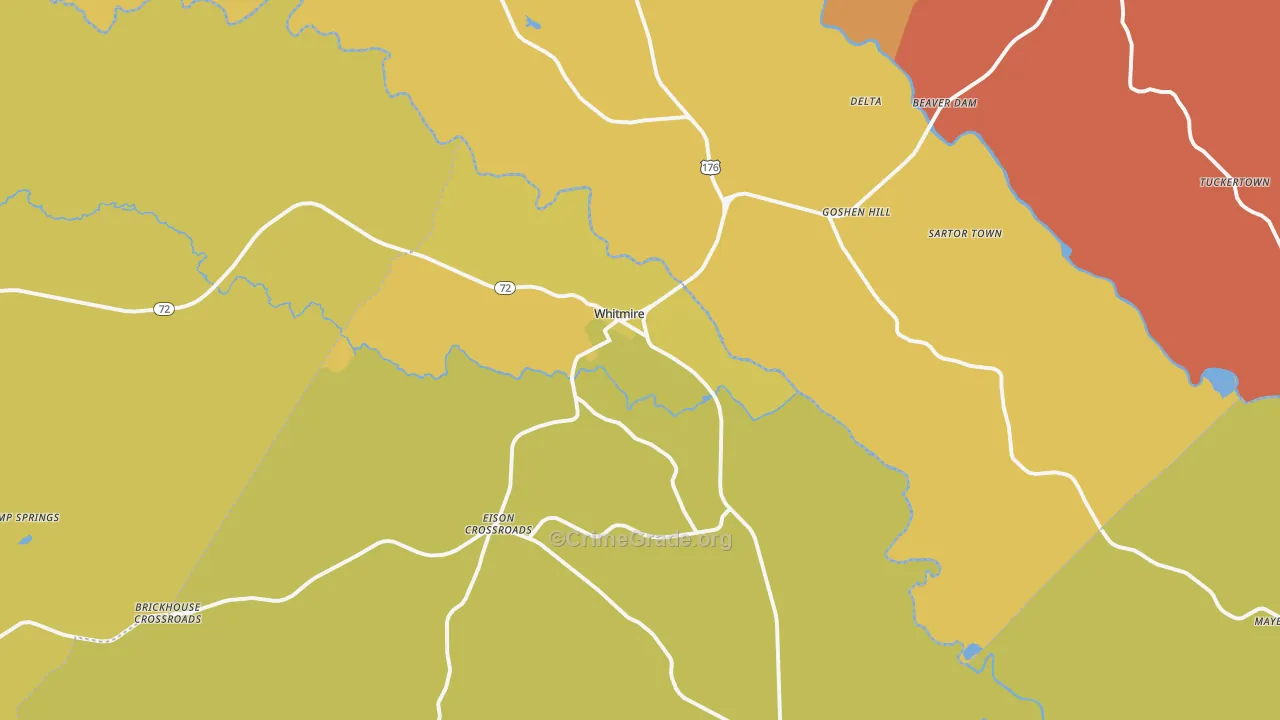 Whitmire, SC Map of Assault Rates