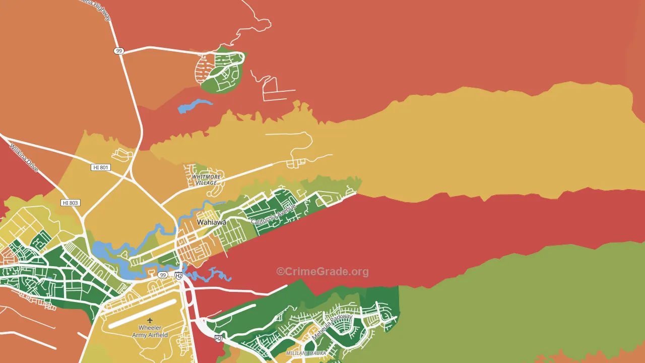 Whitmore Village, HI Map of Assault Rates