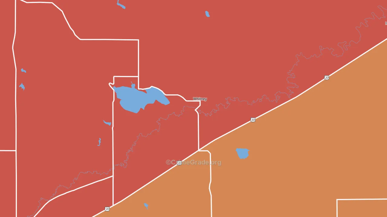 Whitney, NE Map of Assault Rates