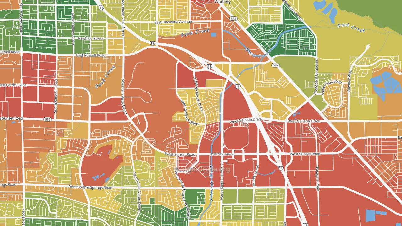 Whitney Ranch, Henderson, NV Map of Assault Rates
