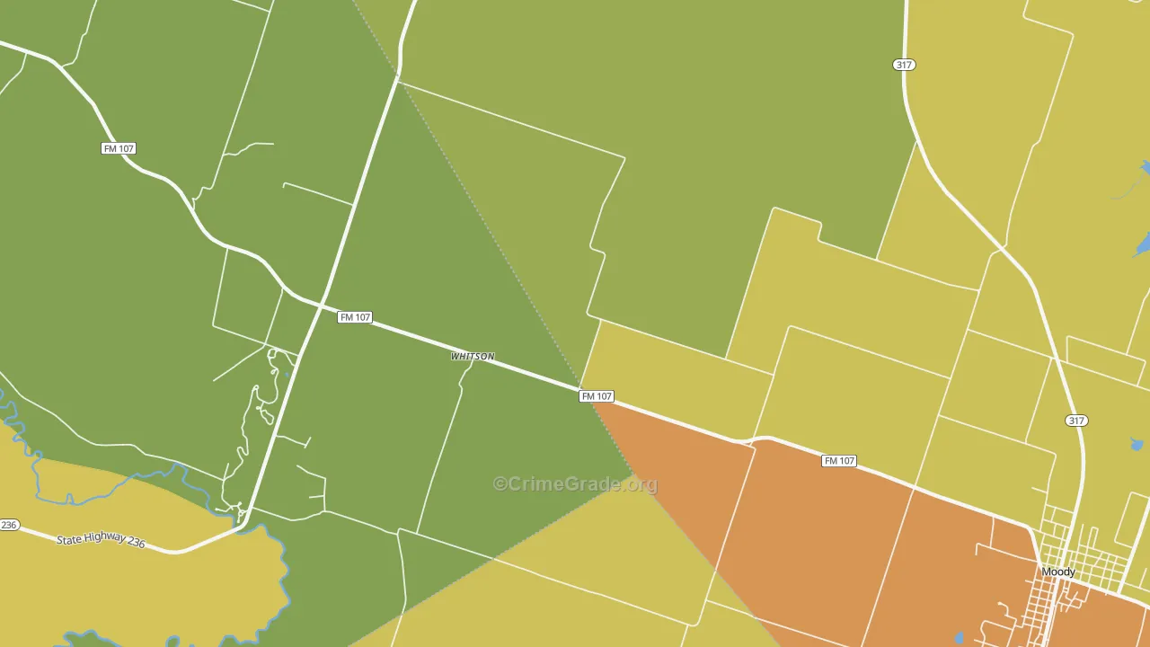 Whitson, TX Map of Assault Rates