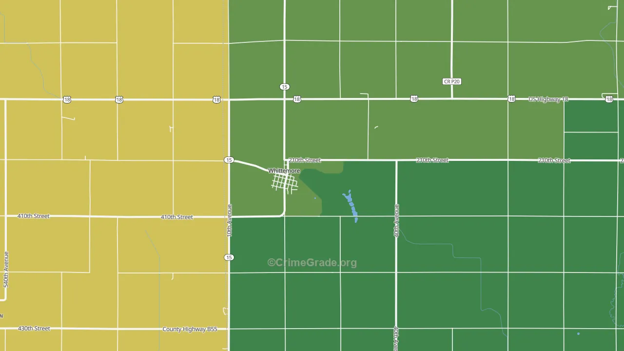 Whittemore, IA Map of Assault Rates