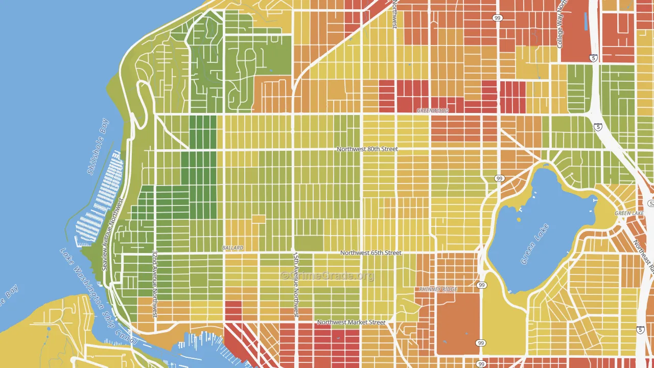 Whittier Heights, Seattle, WA Map of Assault Rates