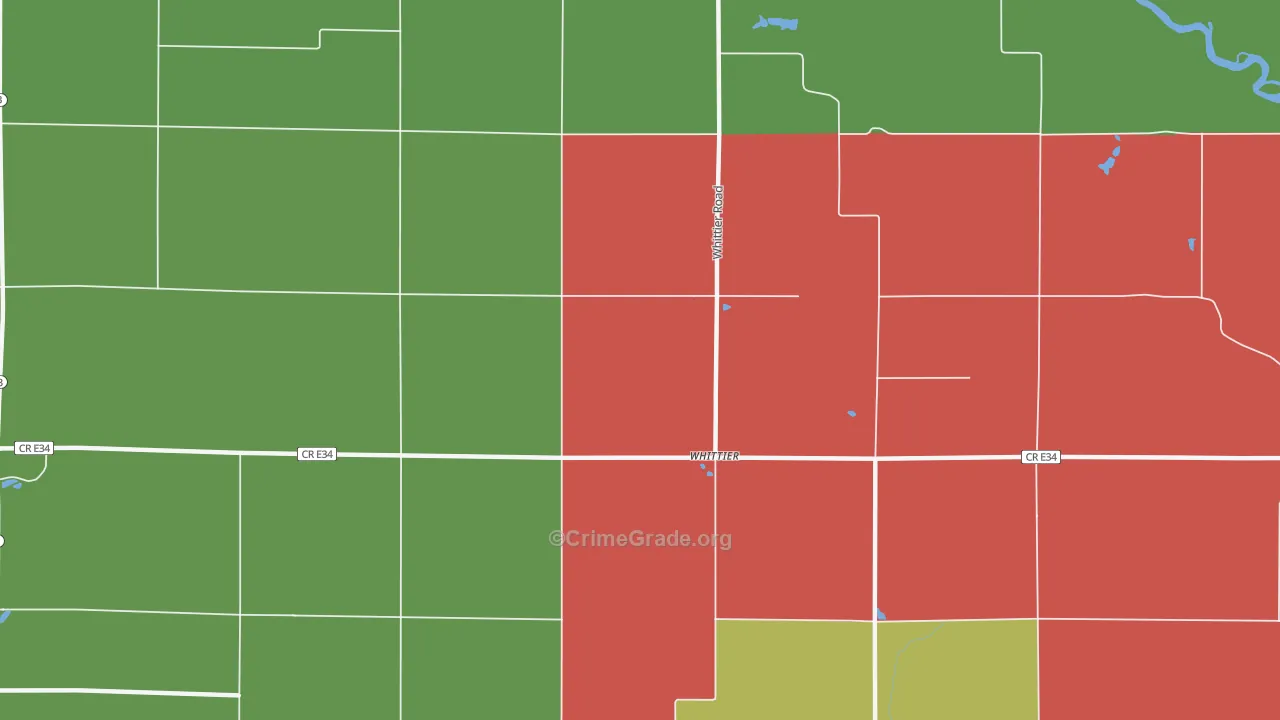 Whittier, IA Map of Assault Rates
