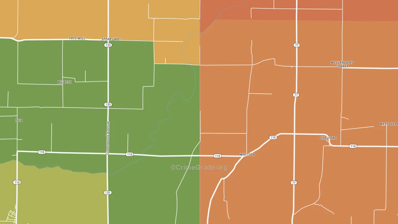Whitton, AR Map of Assault Rates