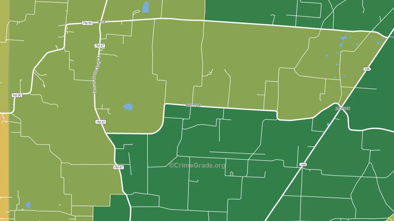 Whitton, TX Map of Assault Rates