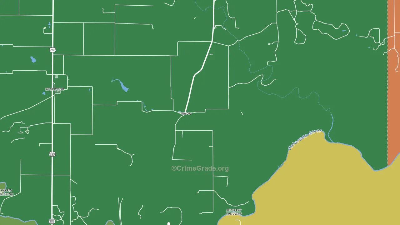 Whon, TX Map of Assault Rates