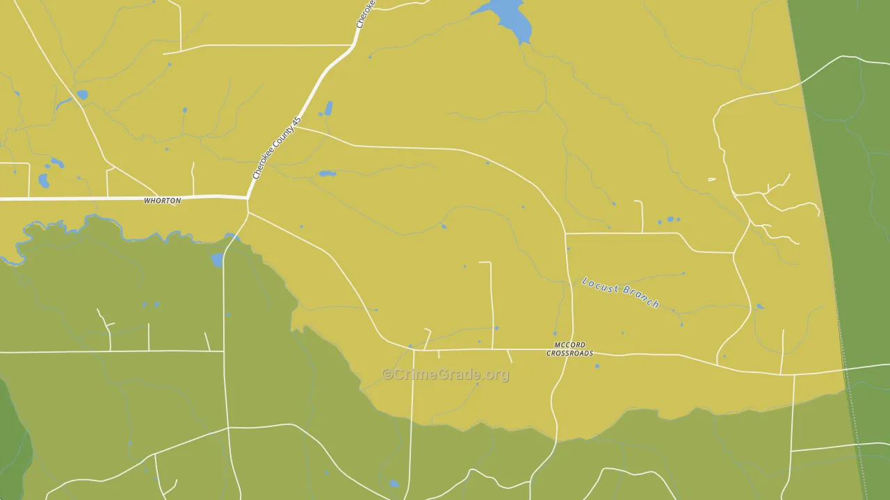 Whorton, AL Map of Assault Rates