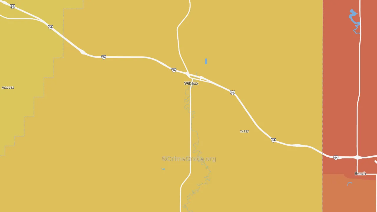 Wibaux County, MT Map of Assault Rates