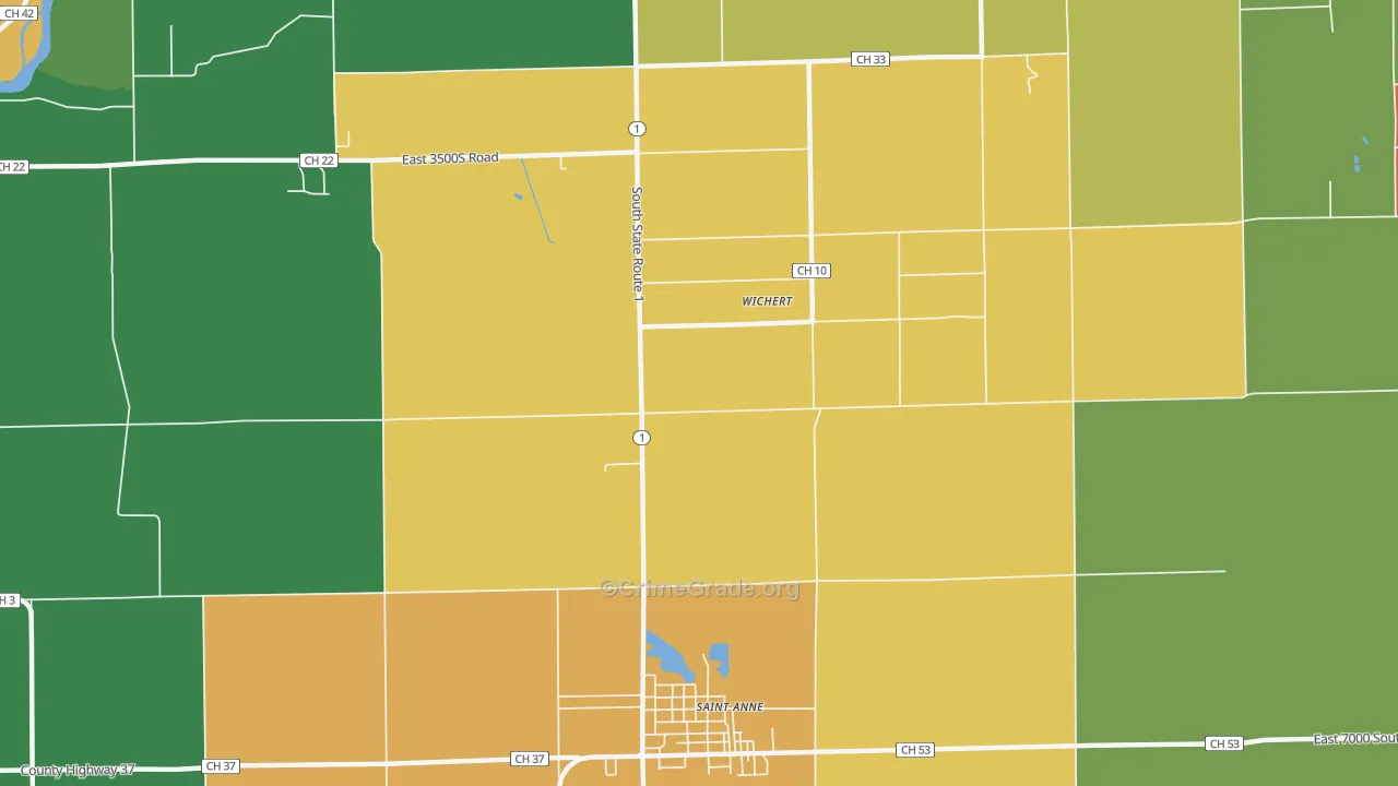 Wichert, IL Map of Assault Rates
