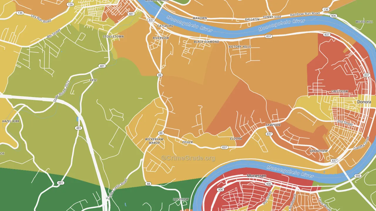Wickerham Manor-Fisher, PA Map of Assault Rates