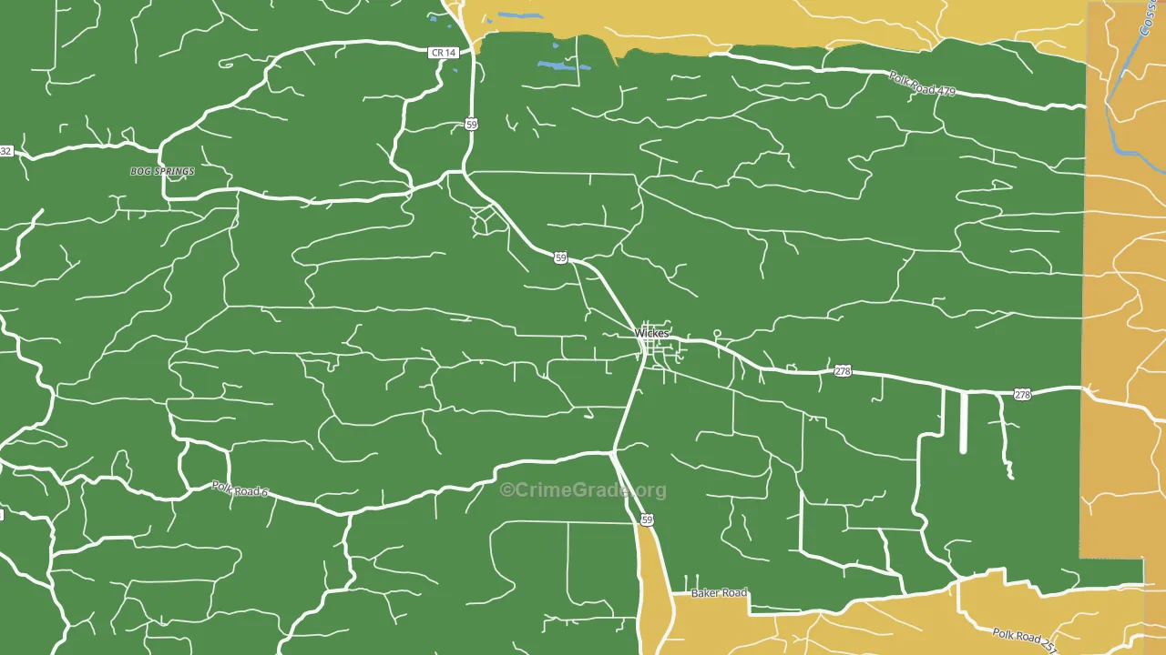 Wickes, AR Map of Assault Rates