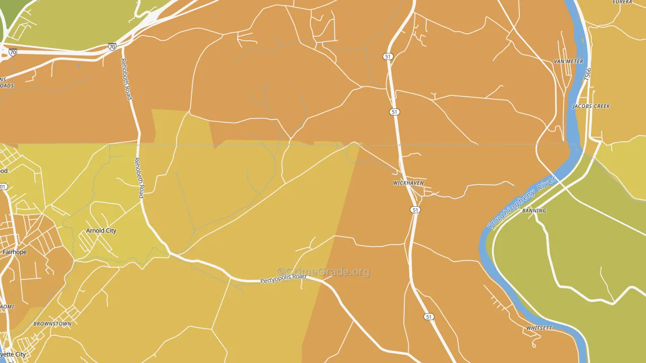 Wickhaven, PA Map of Assault Rates