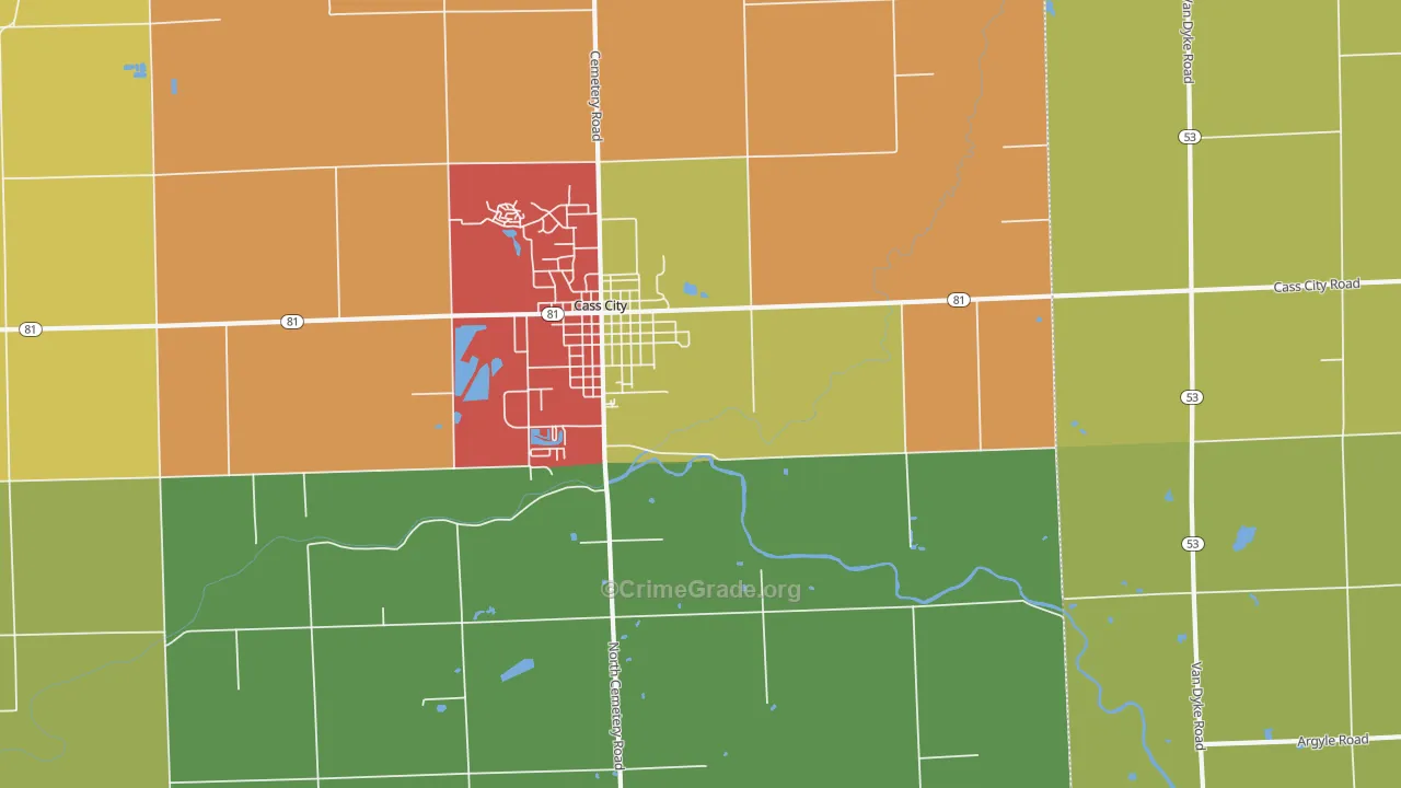 Wickware, MI Map of Assault Rates