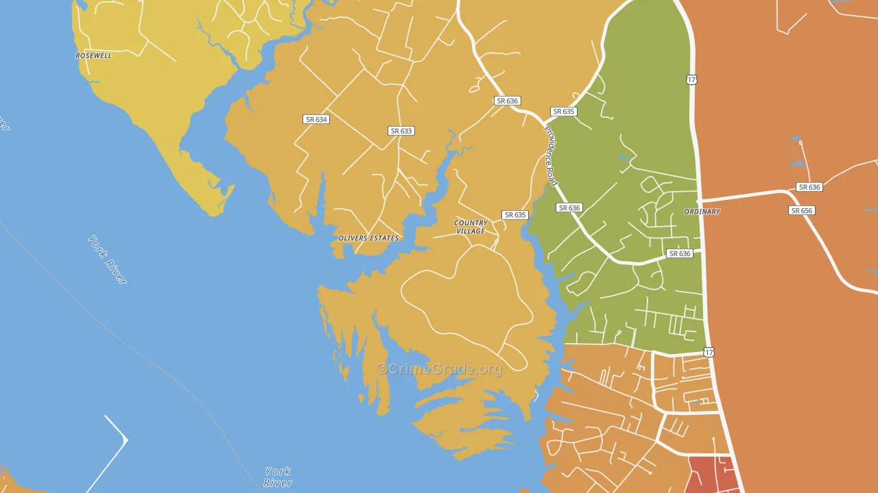 Wicomico, VA Map of Assault Rates
