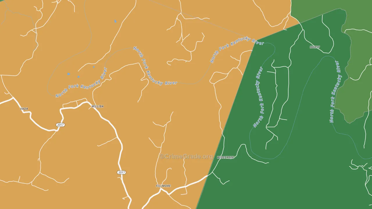 Widecreek, KY Map of Assault Rates