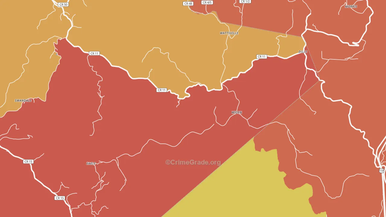 Widen, WV Map of Assault Rates