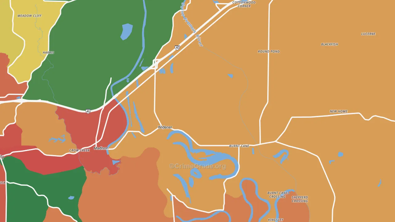 Widener, AR Map of Assault Rates