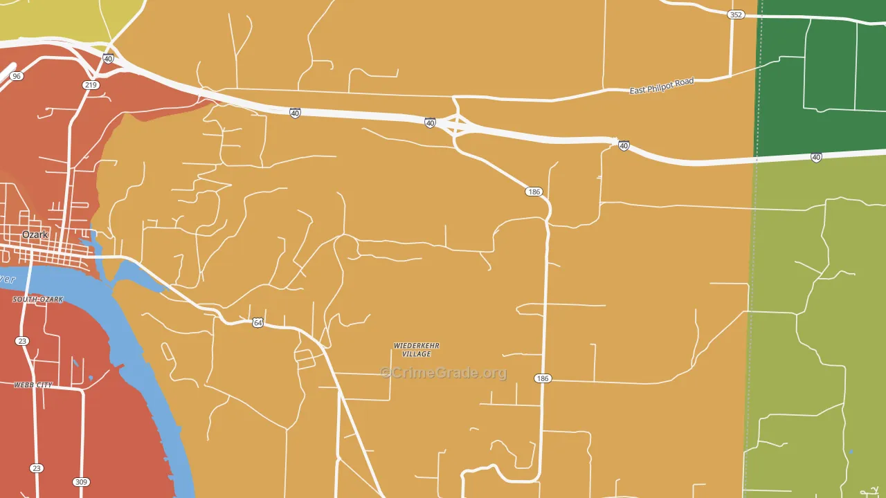 Wiederkehr Village, AR Map of Assault Rates