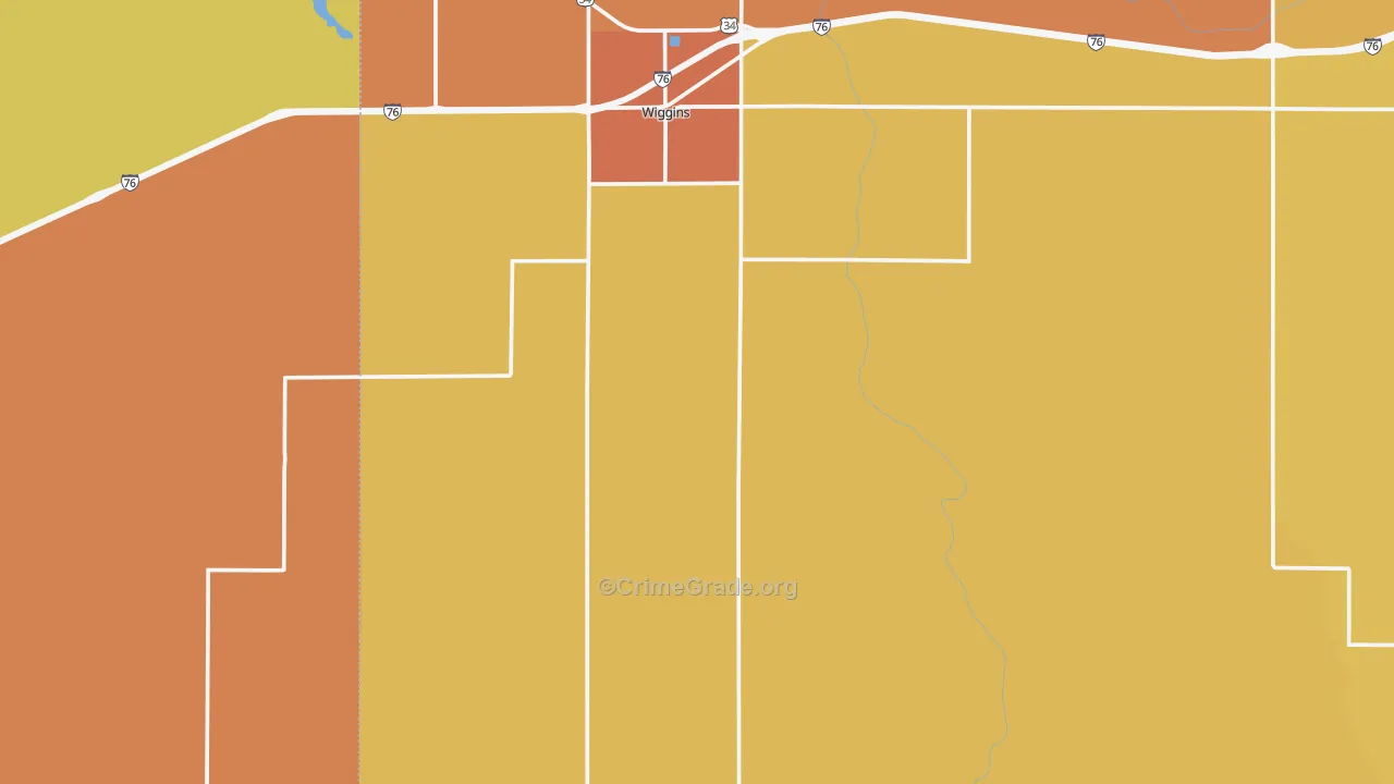 Wiggins, CO Map of Assault Rates