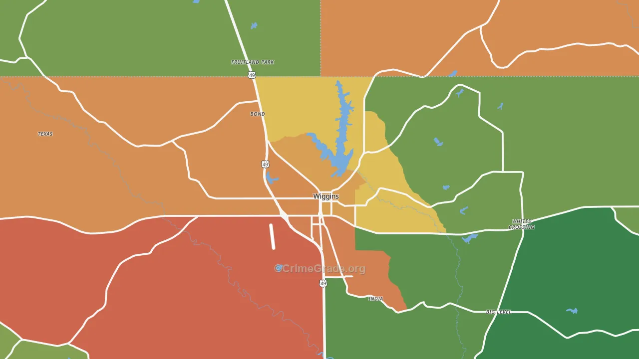 Wiggins, MS Map of Assault Rates
