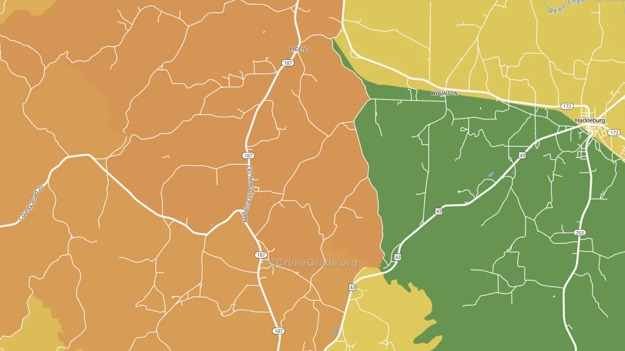 Wiginton, AL Map of Assault Rates