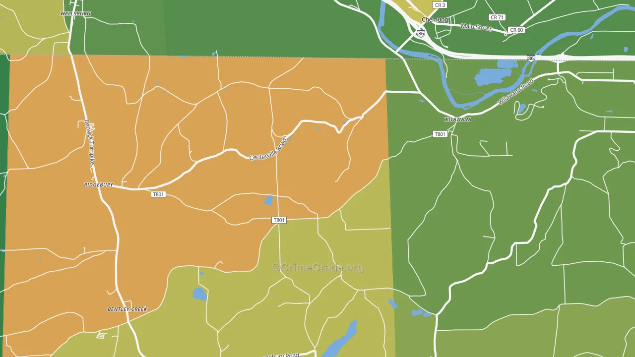 Wilawana, PA Map of Assault Rates