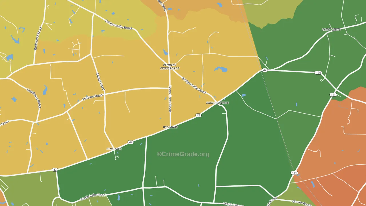 Wilbanks, NC Map of Assault Rates