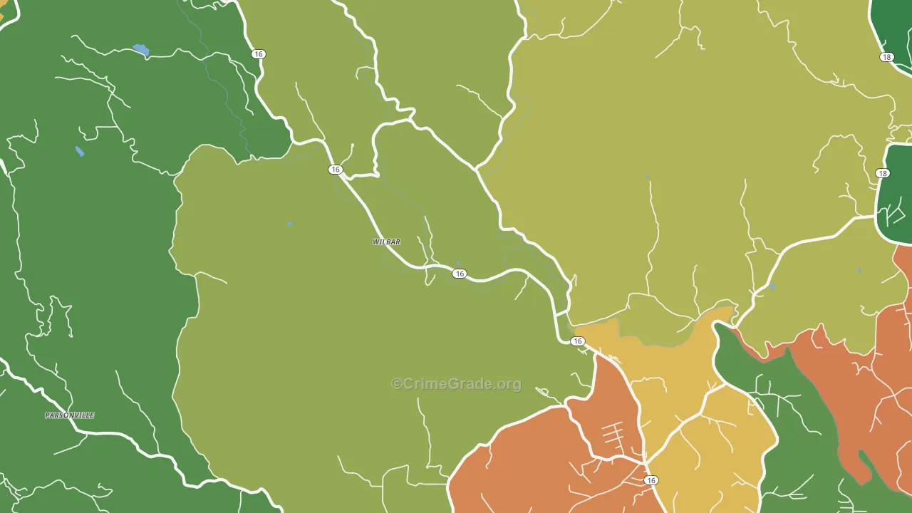 Wilbar, NC Map of Assault Rates