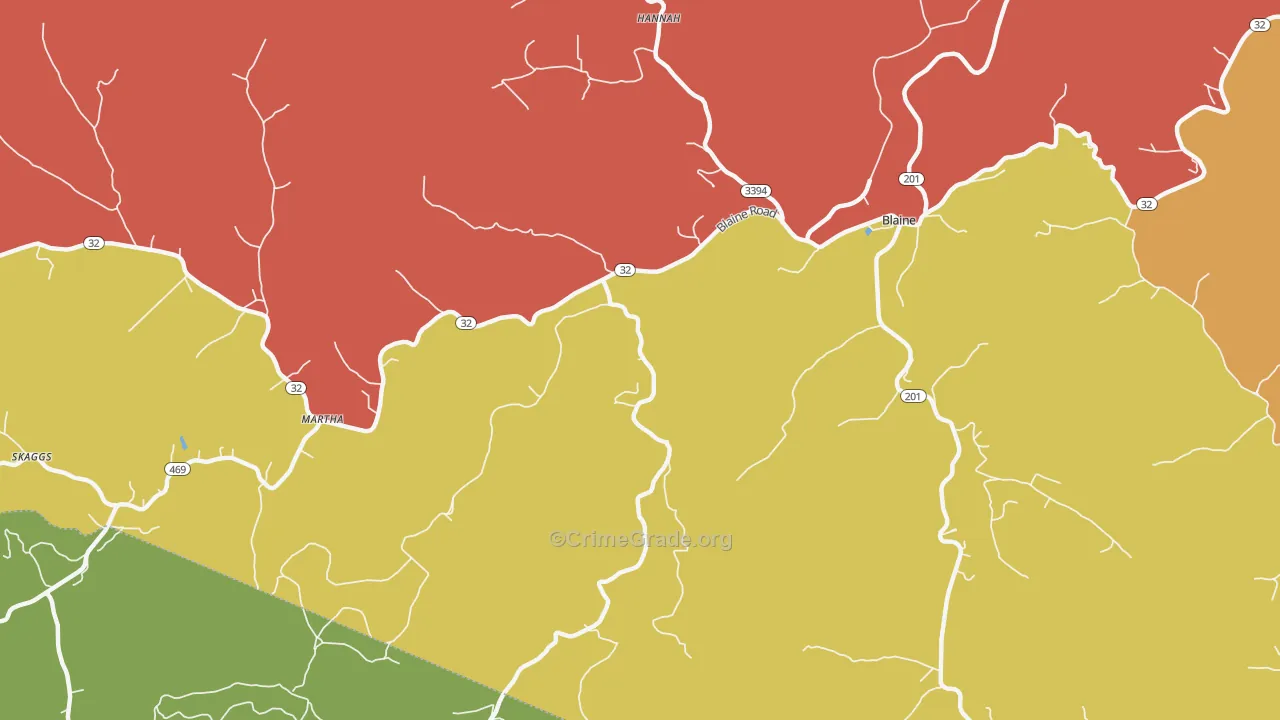 Wilbur, KY Map of Assault Rates