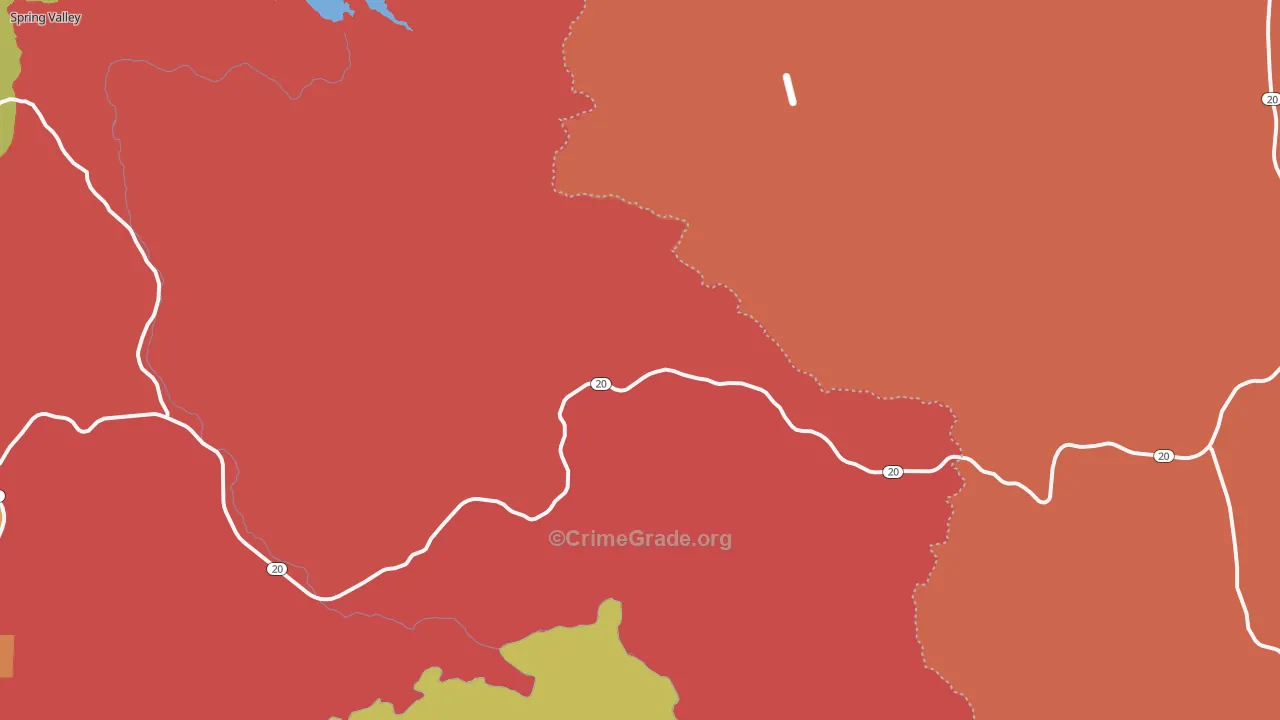 Wilbur Springs, CA Map of Assault Rates