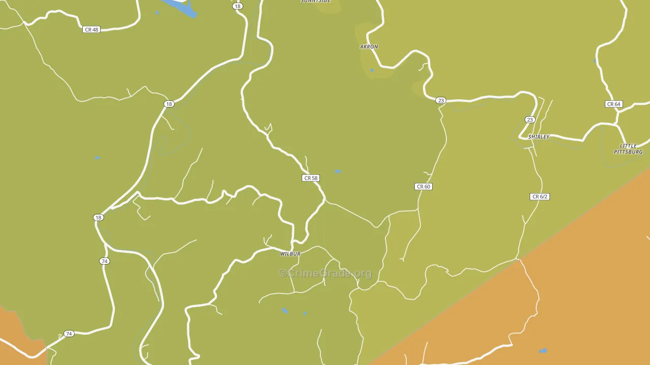 Wilbur, WV Map of Assault Rates