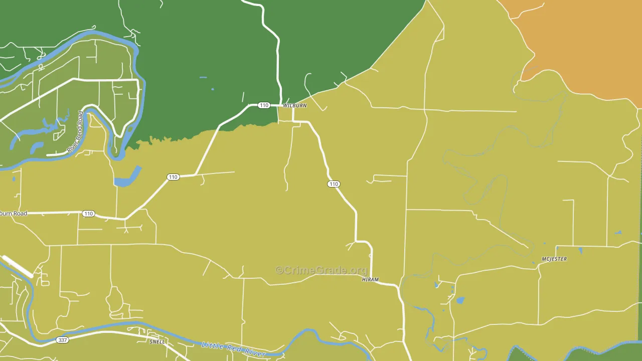 Wilburn, AR Map of Assault Rates