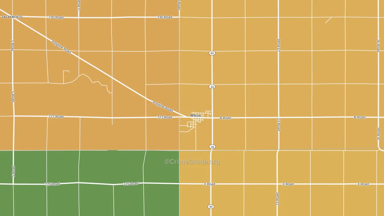 Wilcox, NE Map of Assault Rates
