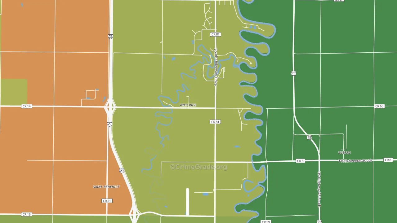Wild Rice, ND Map of Assault Rates