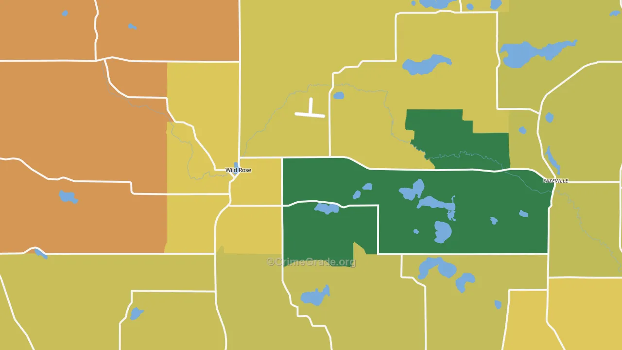 Wild Rose, WI Map of Assault Rates