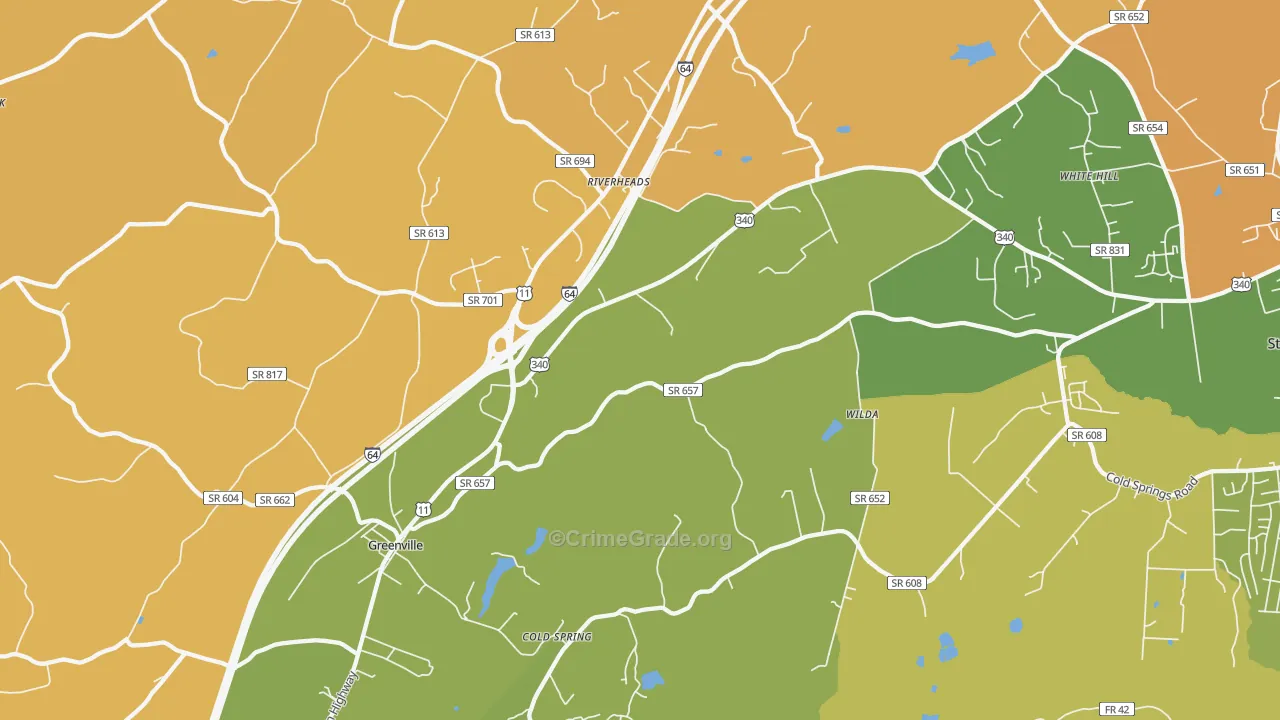 Wilda, VA Map of Assault Rates